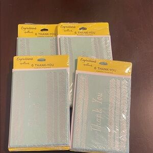 Expressions Light Blue and Silver Thank You Cards